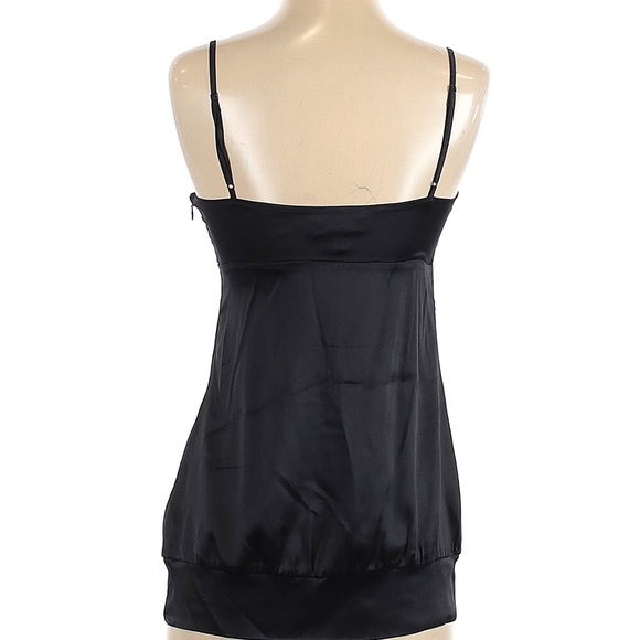 Bebe black silk blend cami with gold sequin bow small - Picture 2 of 5